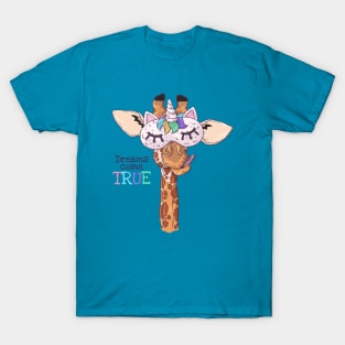 Unicorn Giraffe Dreams Come True T-Shirt